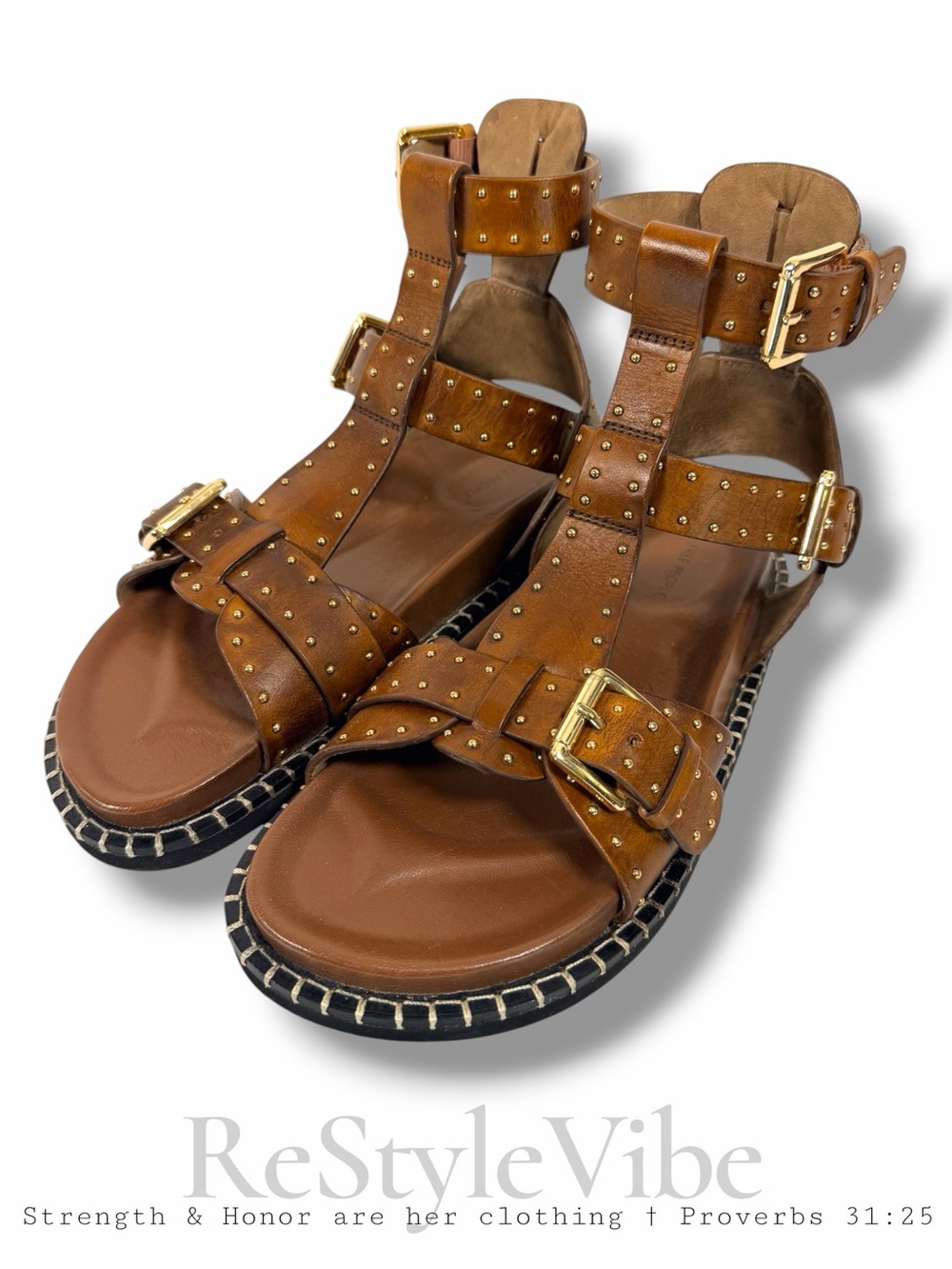 FREE PEOPLE FP Women’s Size 9 Sandals Gladiator Style Leather Adjustable Buckles